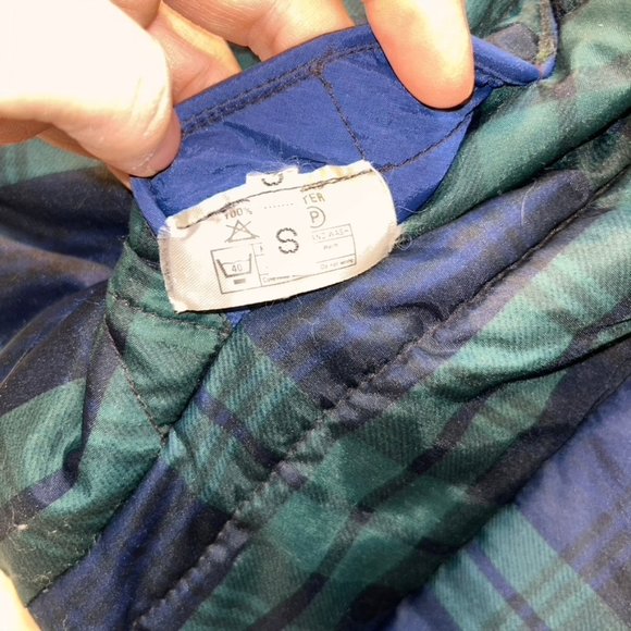 Paloma Warma Blue Green Black Watch Tartan Plaid Reversible down jeacket… - Picture 3 of 4